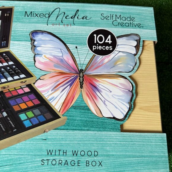 Mixed Media 104-Piece Deluxe Art Set with Wooden Box and Drawing Supplies NEW - Picture 6 of 16